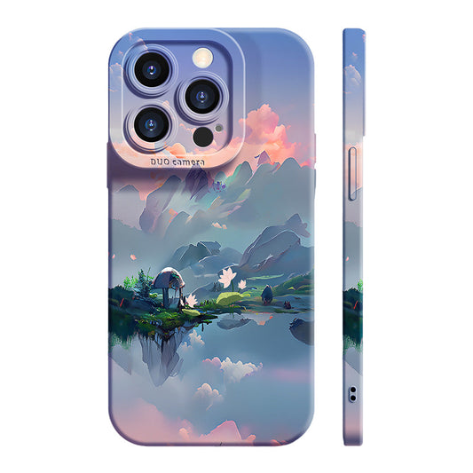 Oil Painting Landscape Liquid Silicone Phone Case
