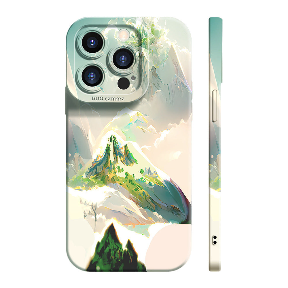 Oil Painting Landscape Liquid Silicone Phone Case