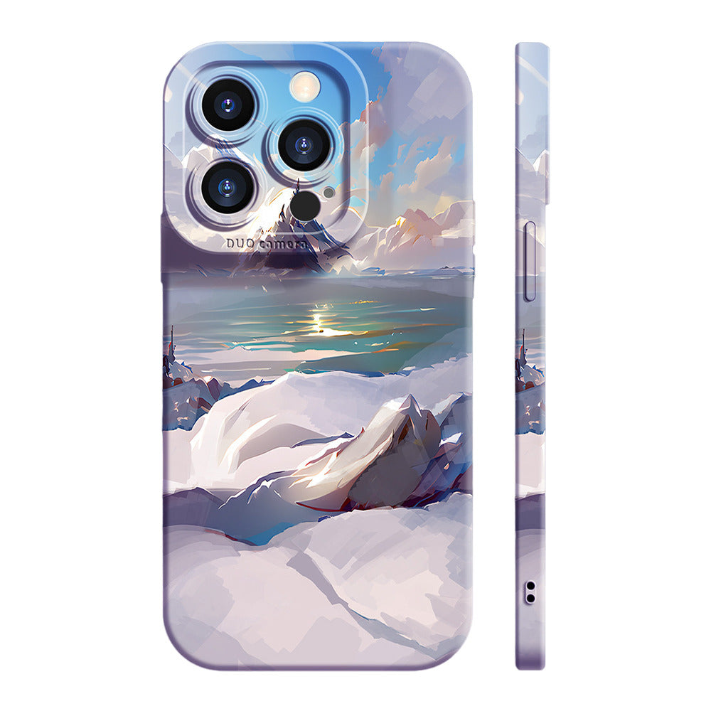 Oil Painting Landscape Liquid Silicone Phone Case