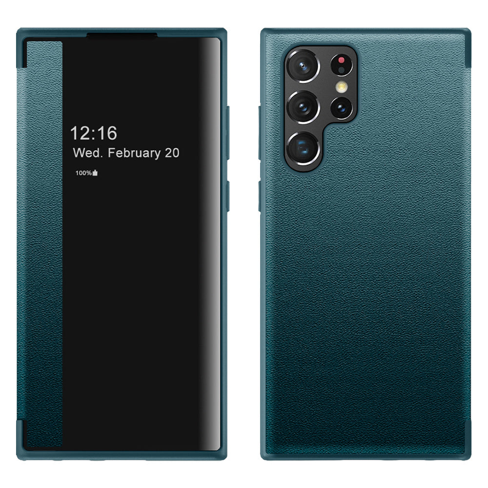 View Window Flip Leather Phone Case