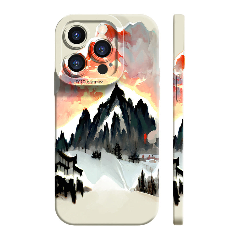 Oil Painting Landscape Liquid Silicone Phone Case