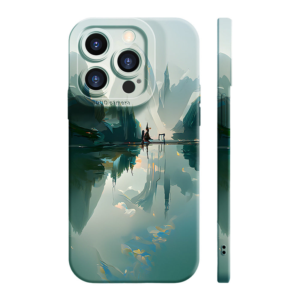 Oil Painting Landscape Liquid Silicone Phone Case