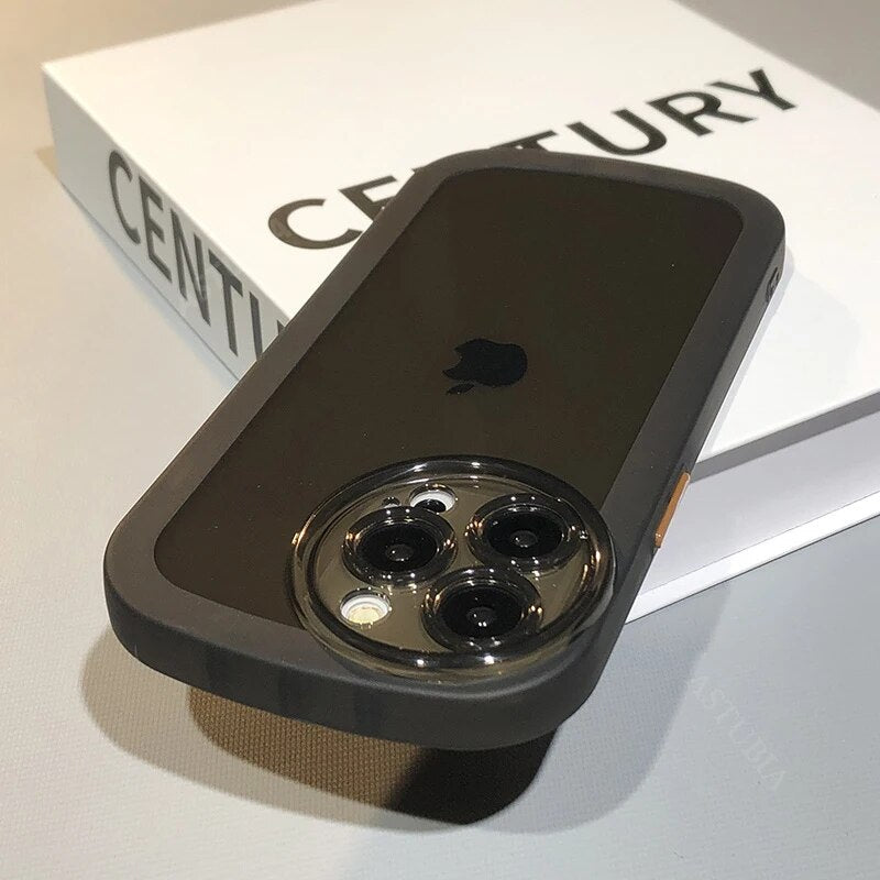 Circle Camera Protection Acrylic Clear Case For iPhone