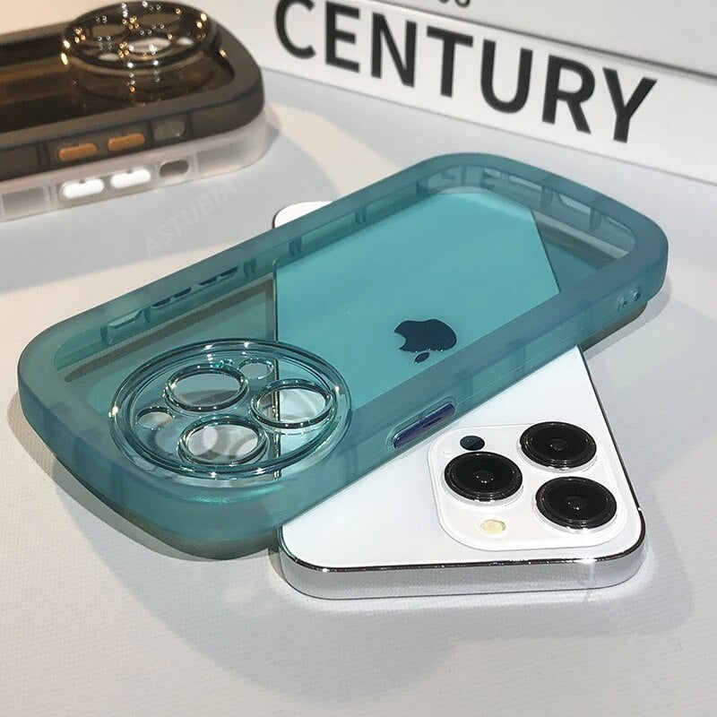 Circle Camera Protection Acrylic Clear Case For iPhone