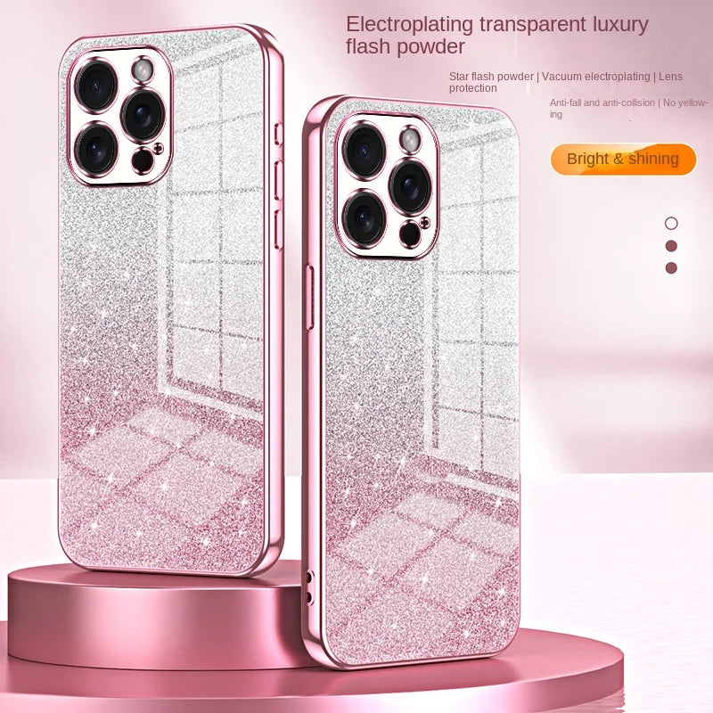 Electroplated Glitter Soft Case For iPhone