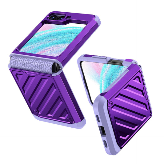 Fashion Armor Hinge integrated Plating Anti-fall Protective Phone Case For Samsung Galaxy Z Flip5 Flip4 Flip3