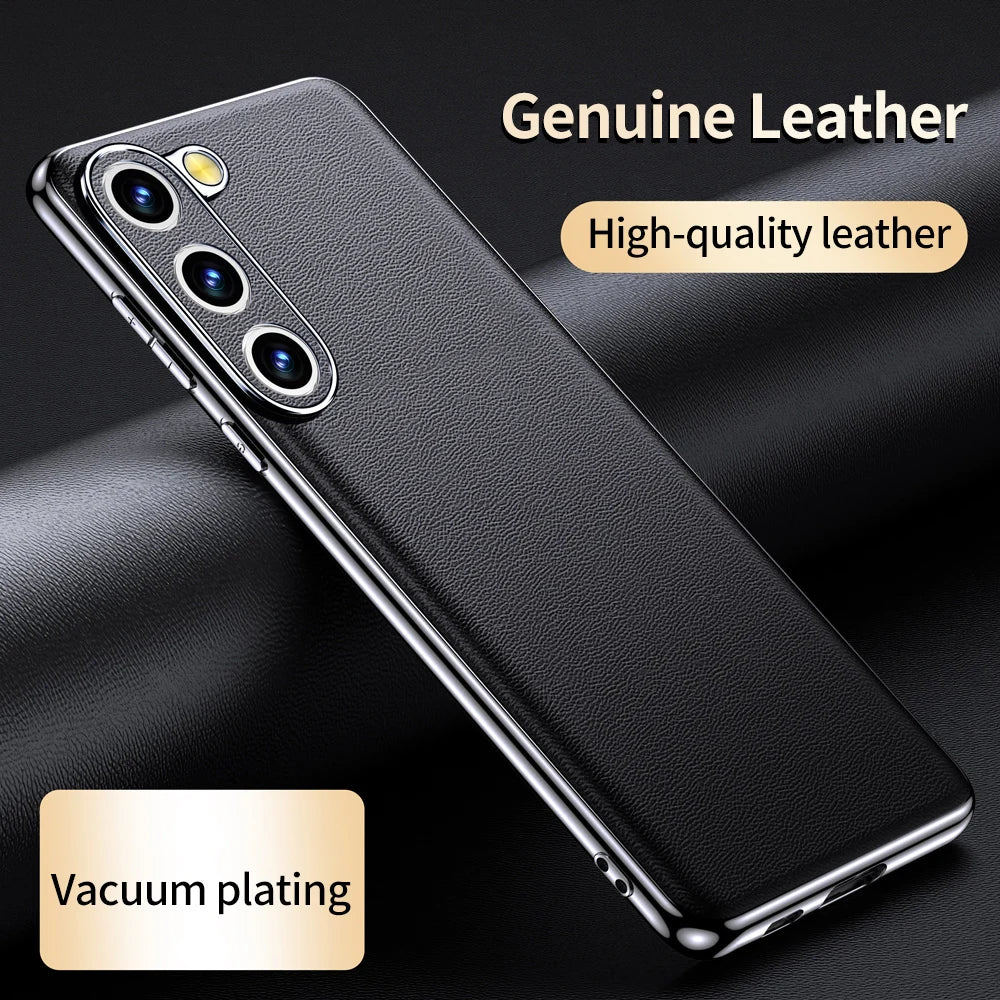 Genuine Cowhide Leather Phone Case for Samsung Galaxy