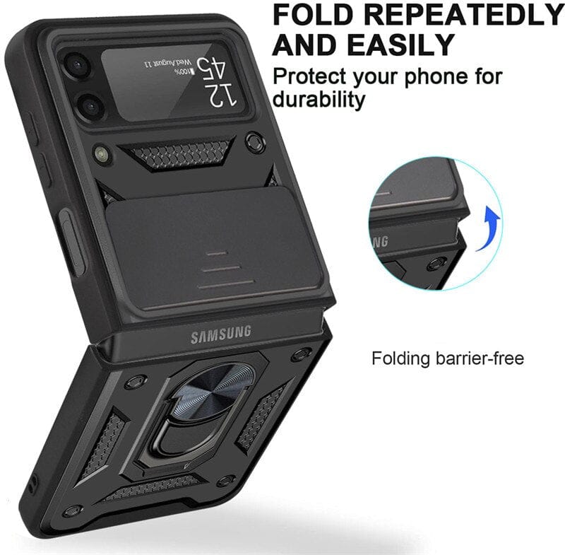 Drop Tested Cover with Magnetic Kickstand Car Mount Protective Case for Samsung Galaxy Z Flip3 Flip4 5G