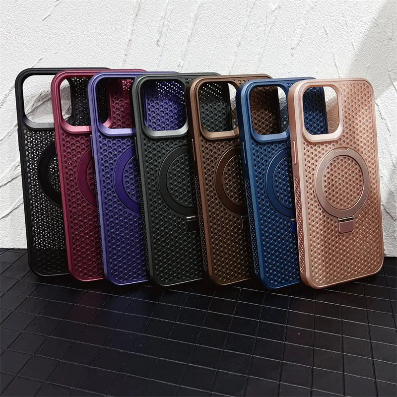 Dissipation Cooling Magnetic Stand Case For iPhone