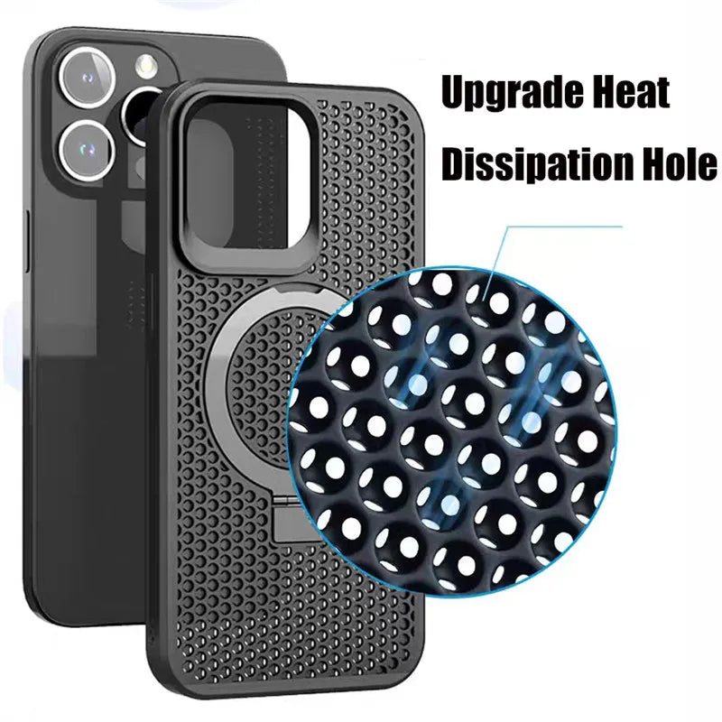 Dissipation Cooling Magnetic Stand Case For iPhone