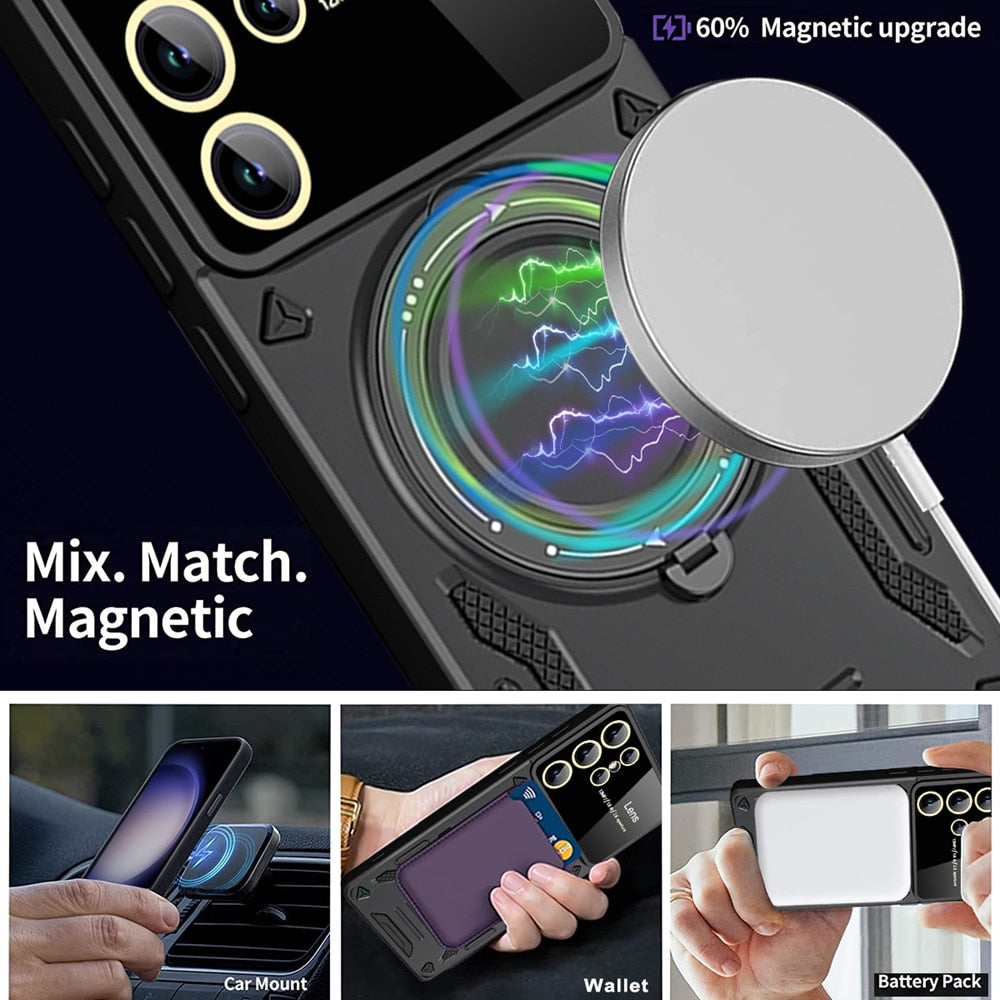 Magnetic Stand Shockproof Armor Case for Samsung Series