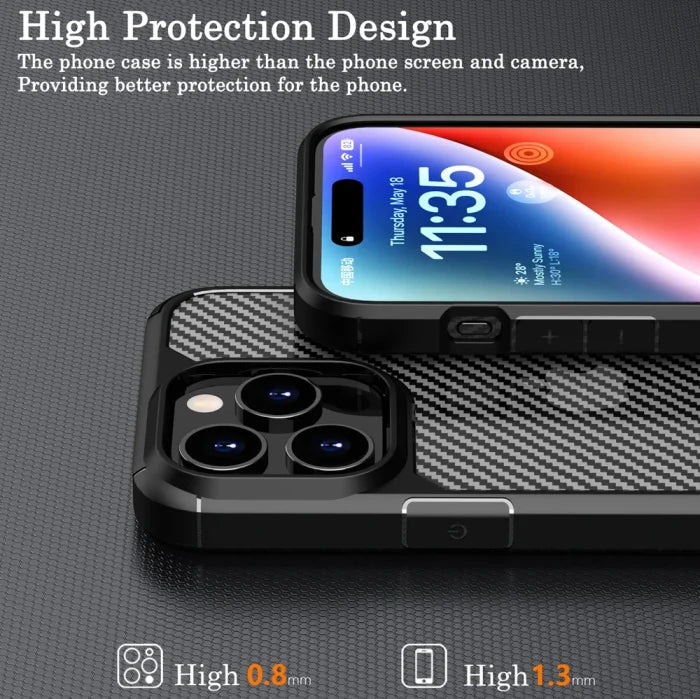 Shockproof Matte Carbon Fiber Texture Case for iPhone