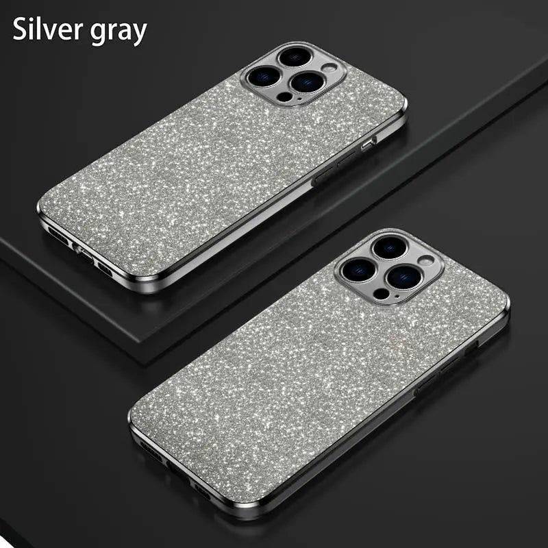 Gradient Glitter Plating Silicone Case for iPhone