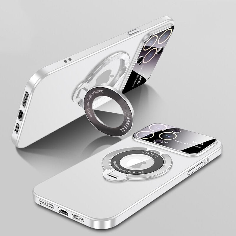 Lens Protect Bracket Matte Case for iPhone