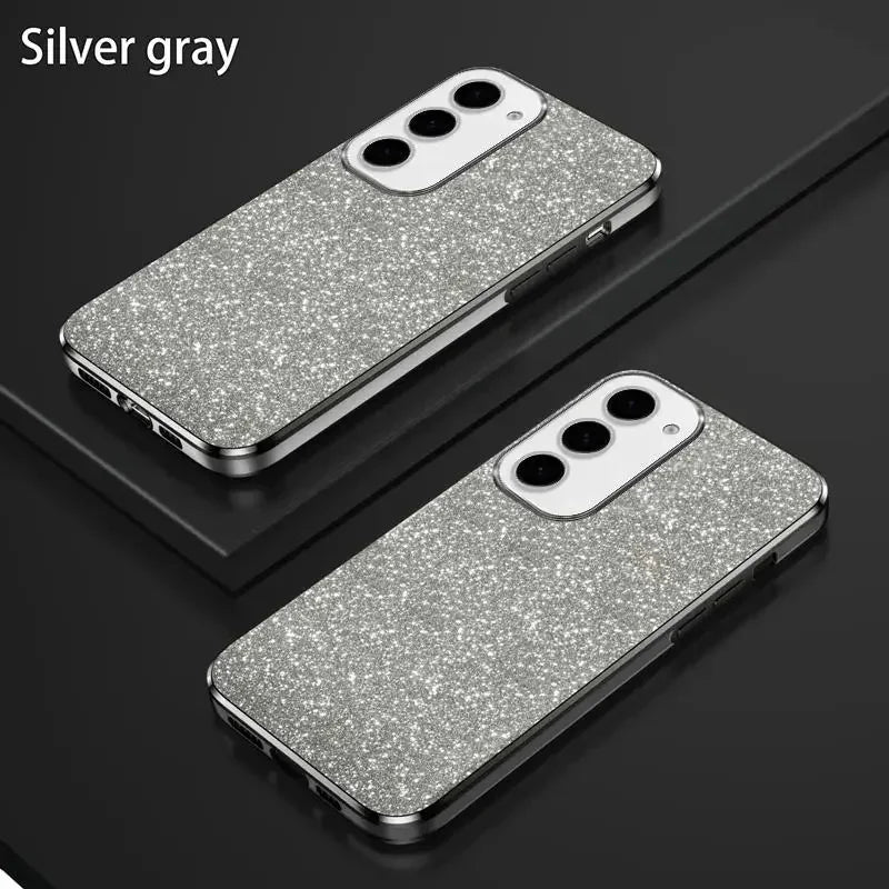 Silicone Glitter Plating Magnetic Case For Samsung A Series