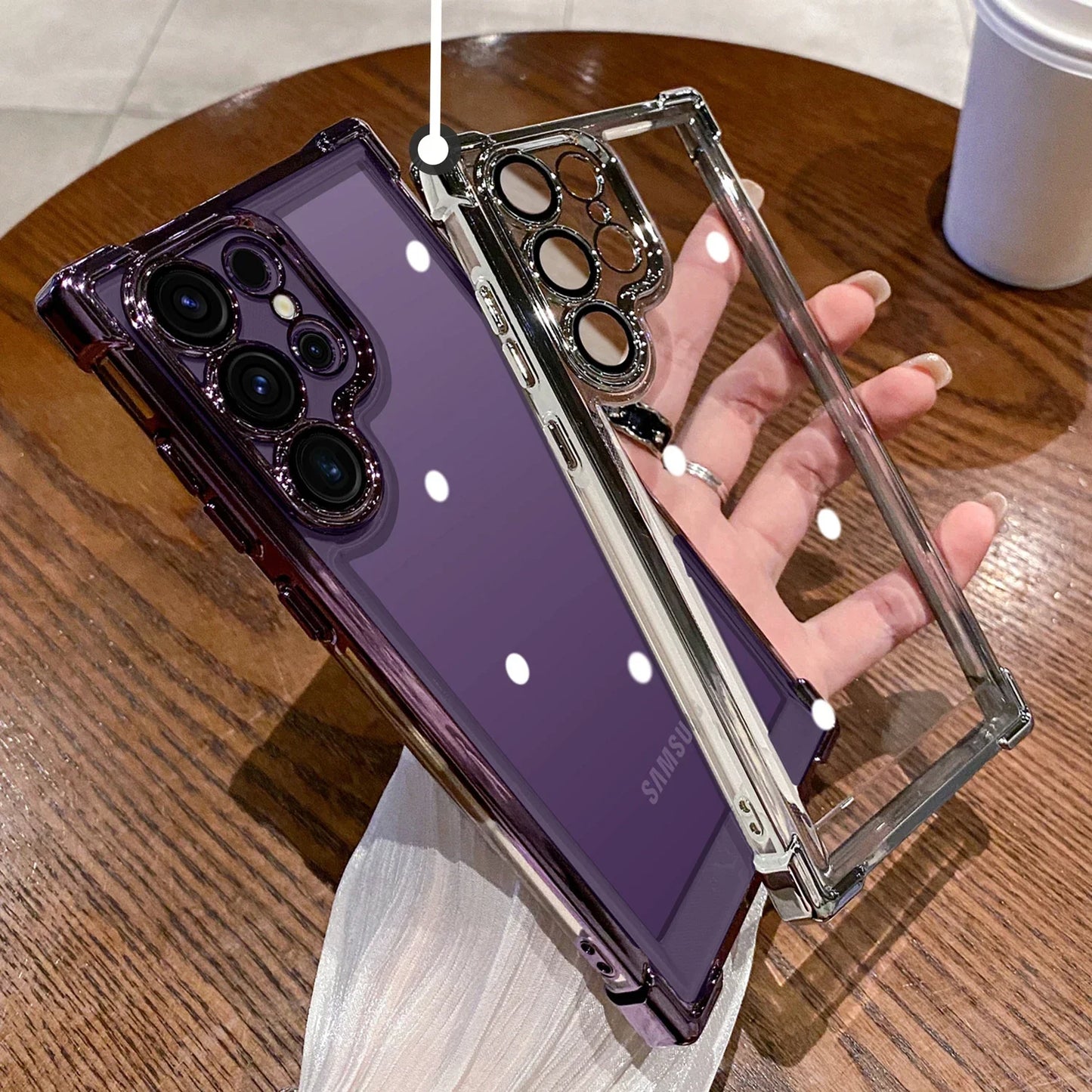 Transparent Plating Shockproof Case for Samsung Galaxy