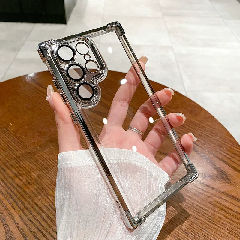 Transparent Plating Shockproof Case for Samsung Galaxy