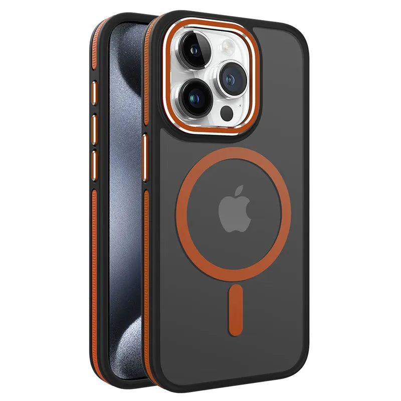 Wireless Charging Mixed Color Bumper Shockproof Frosted Case for iPhone 15 14 13 12 Series