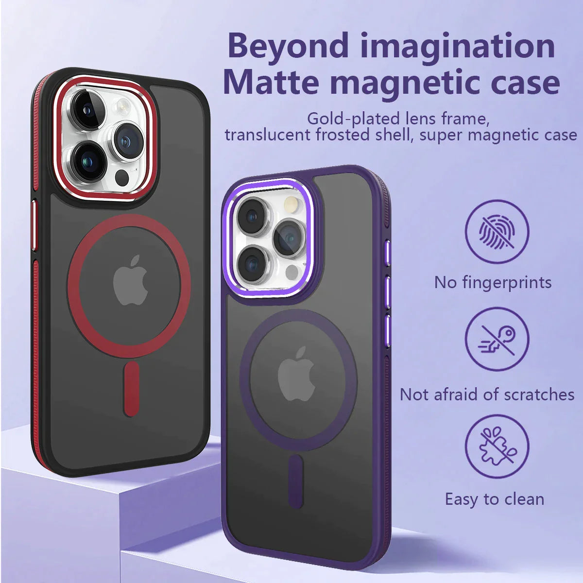 Wireless Charging Mixed Color Bumper Shockproof Frosted Case for iPhone 15 14 13 12 Series