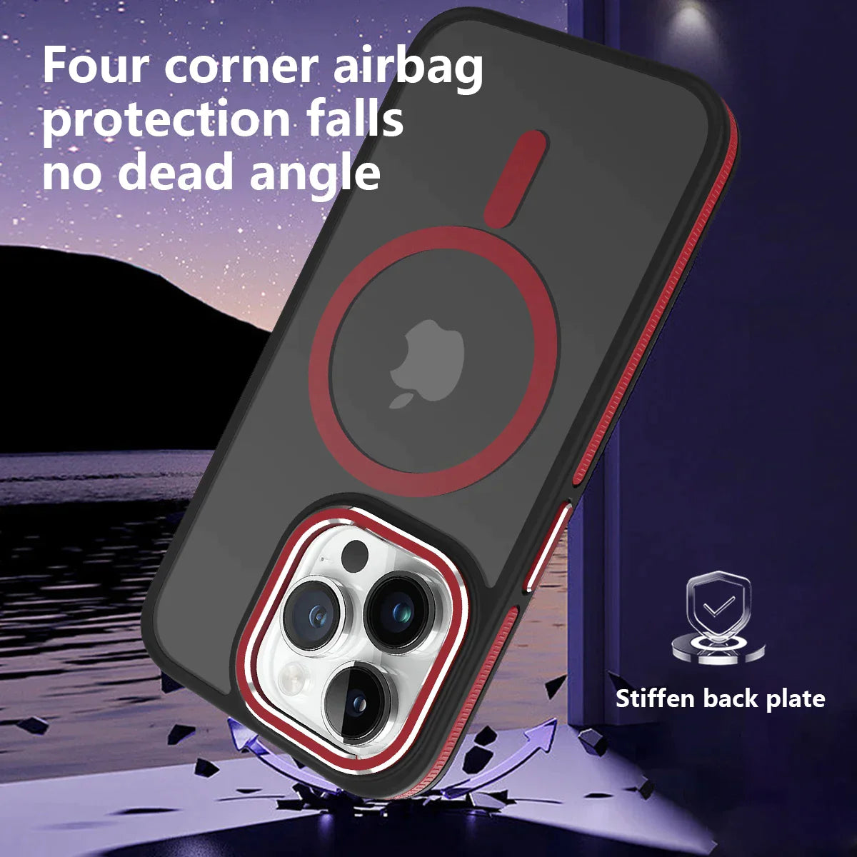 Wireless Charging Mixed Color Bumper Shockproof Frosted Case for iPhone 15 14 13 12 Series