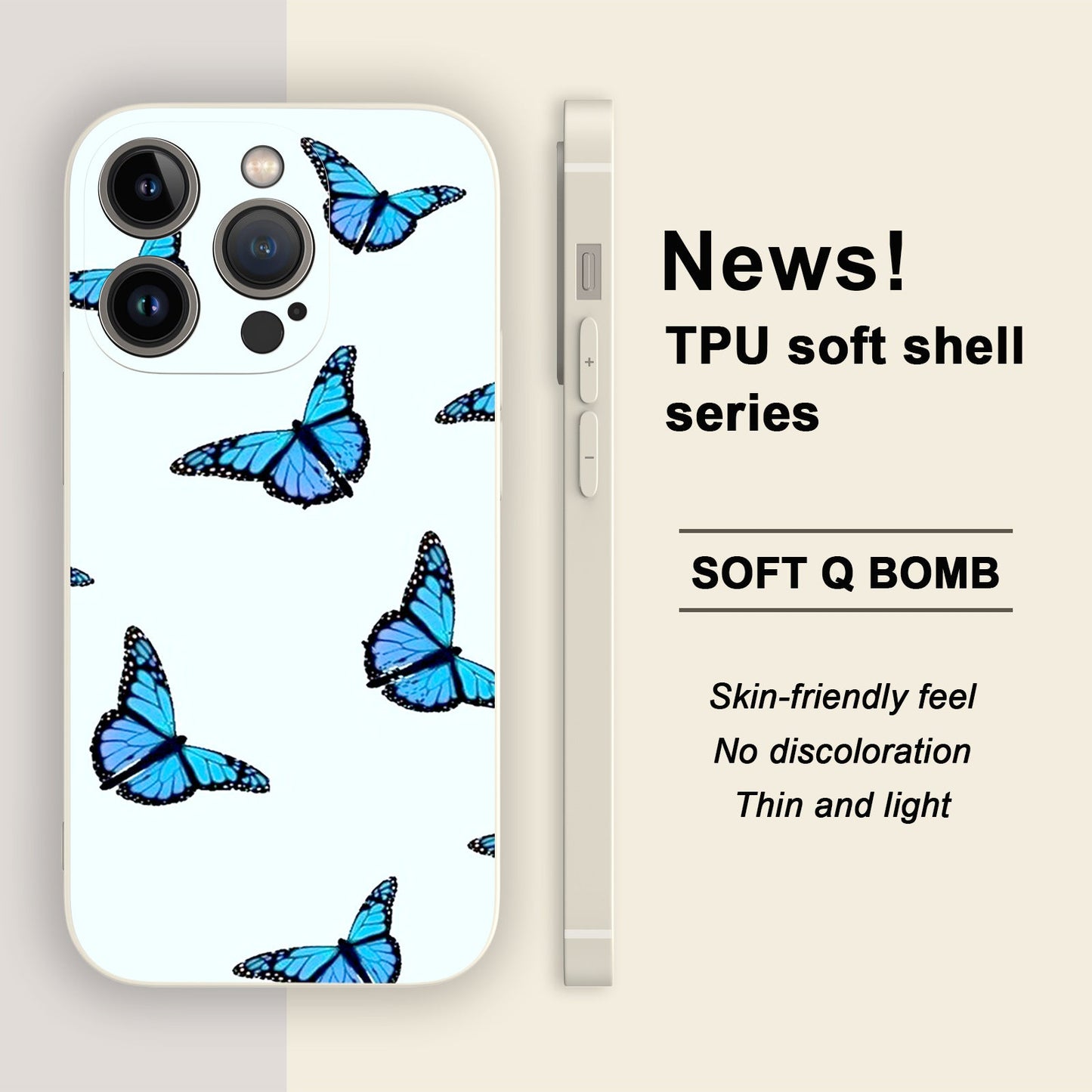 Painted Butterfly Pattern Case For iPhone