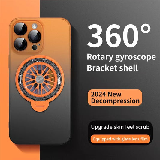 New skin-feel gradient gyroscope holder mobile phone case