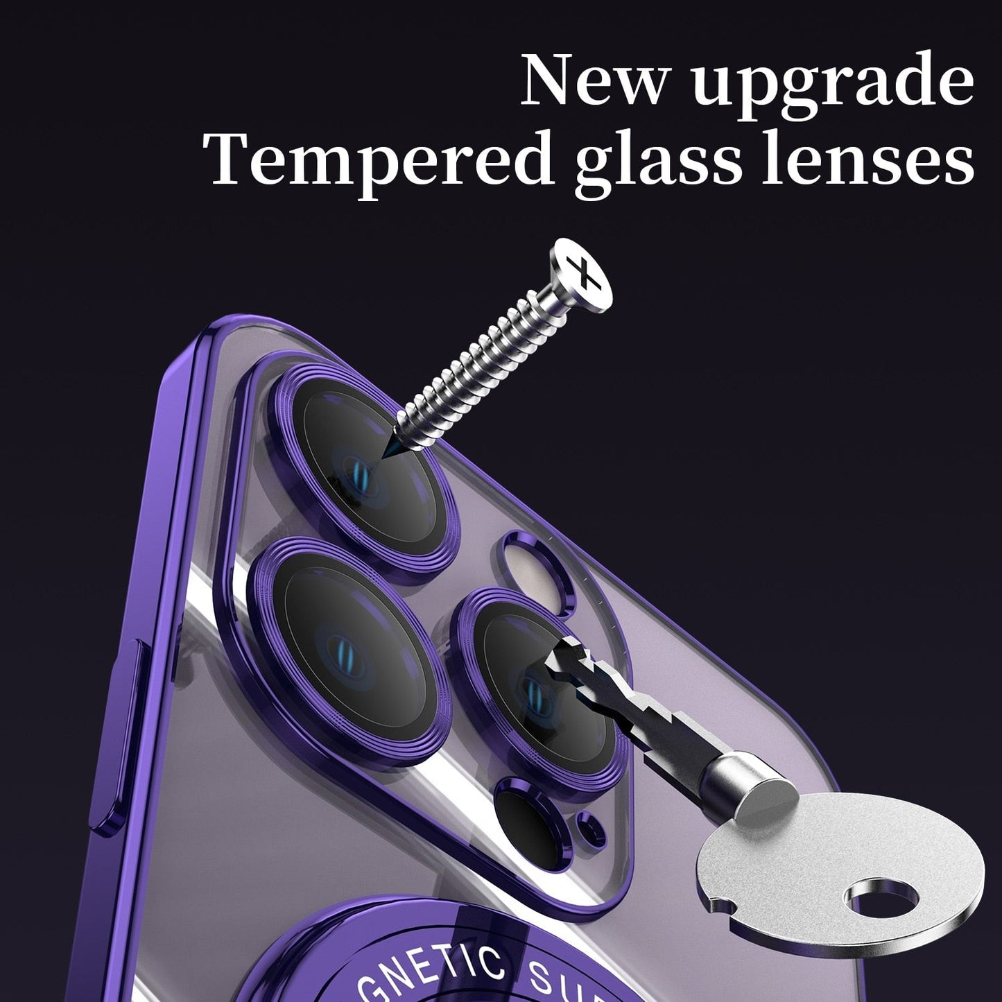 Plating Transparent Magnetic Ring Case For iPhone