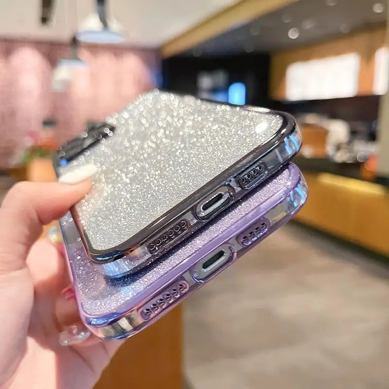 Gradient Glitter Plating Silicone Case for Samsung