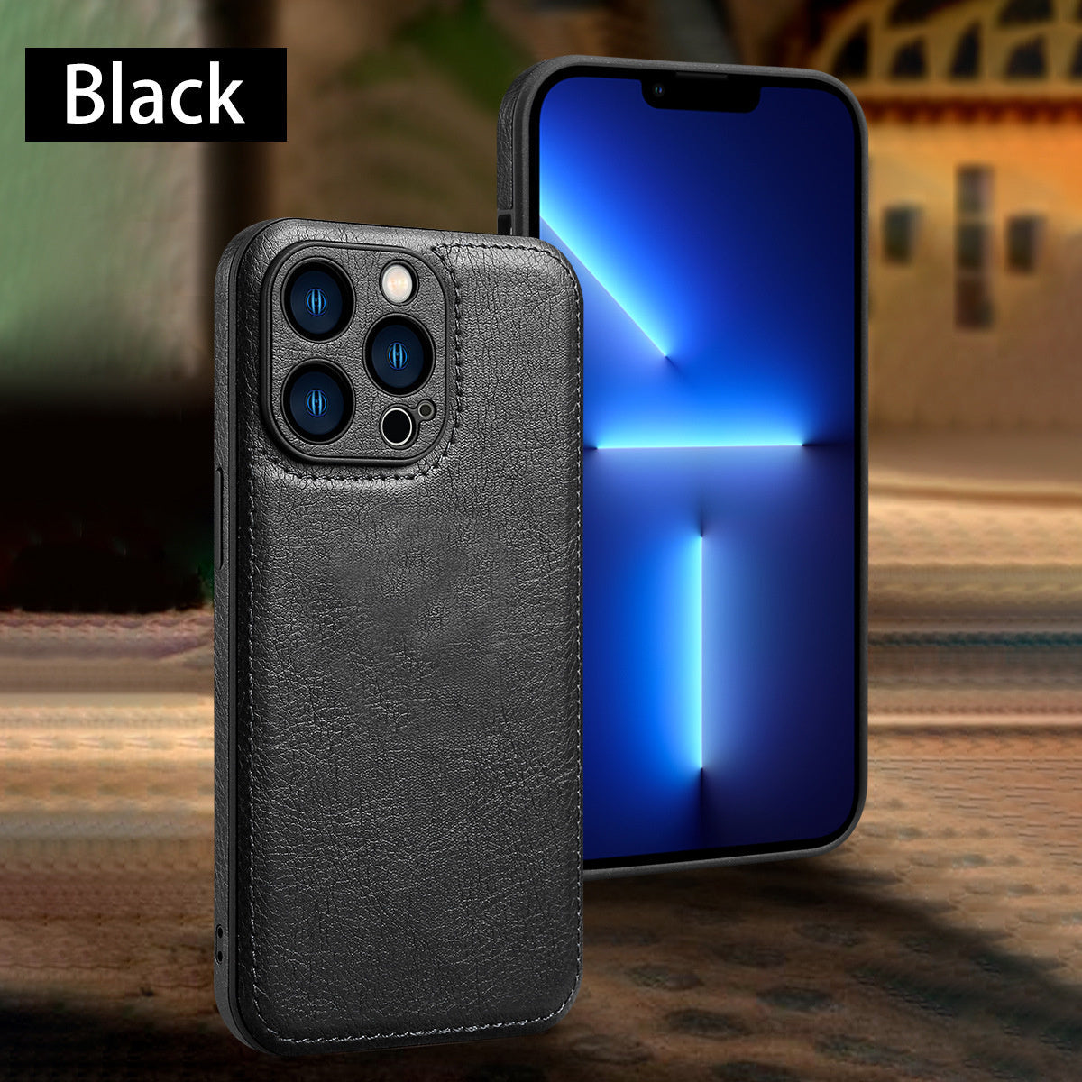 Solid Color Leather Phone Case