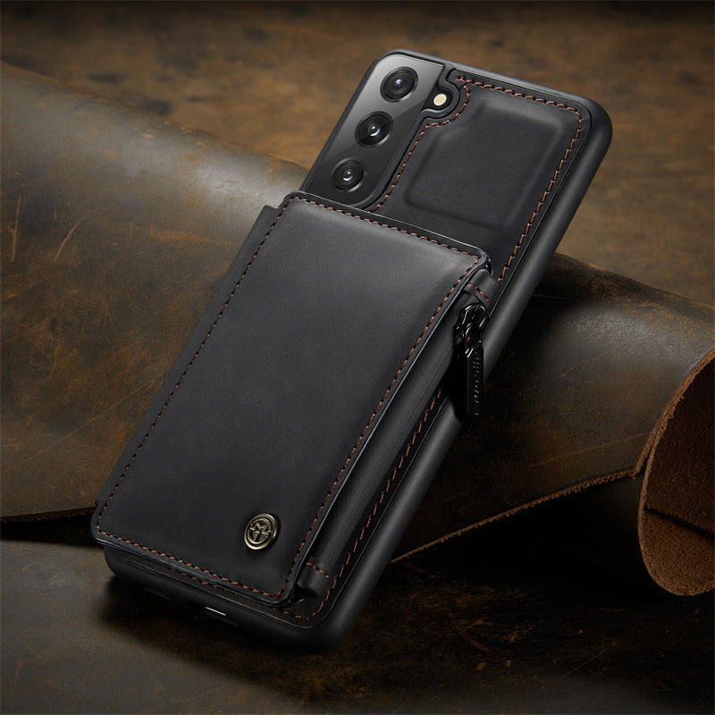 Luxury Zipper Flip Anti-theft Brush Phone Case For Samsung A14/A34/A54