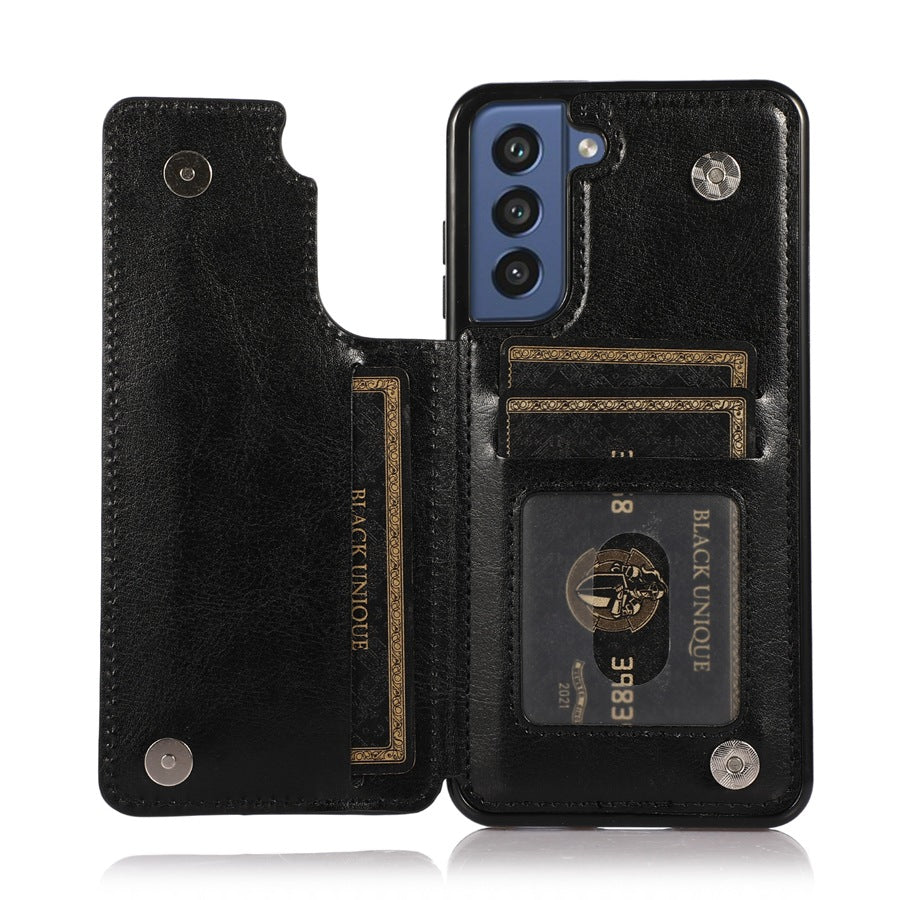 Wallet Double Button Leather Case For Samsung A14/A54