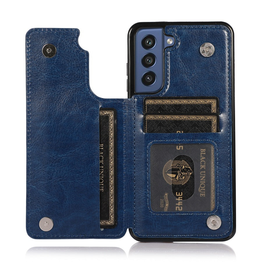 Wallet Double Button Leather Case For Samsung A14/A54