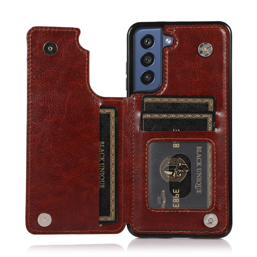 Wallet Double Button Leather Case For Samsung A14/A54