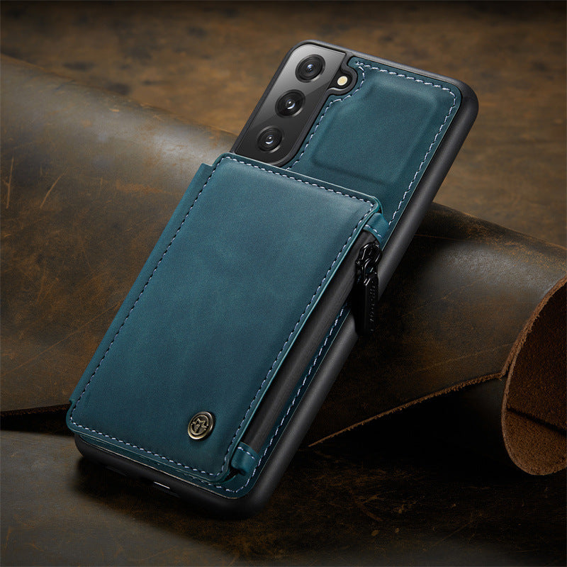 Luxury Zipper Flip Anti-theft Brush Phone Case For Samsung A14/A34/A54