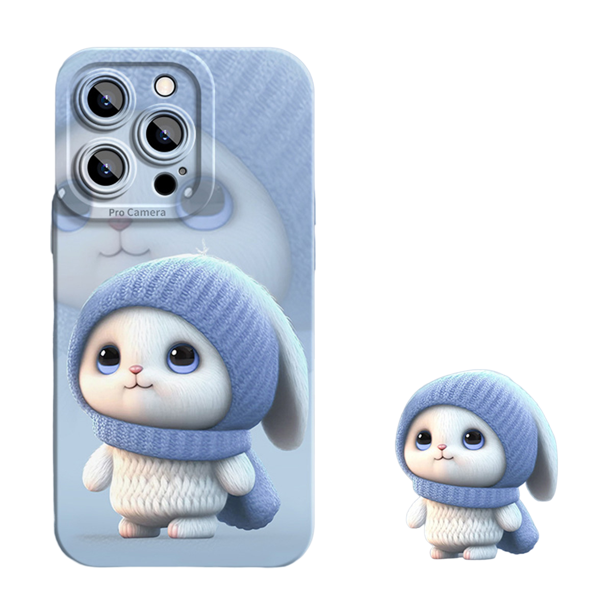 Angle-eye Doodle Rabbit Silicone Phone Case