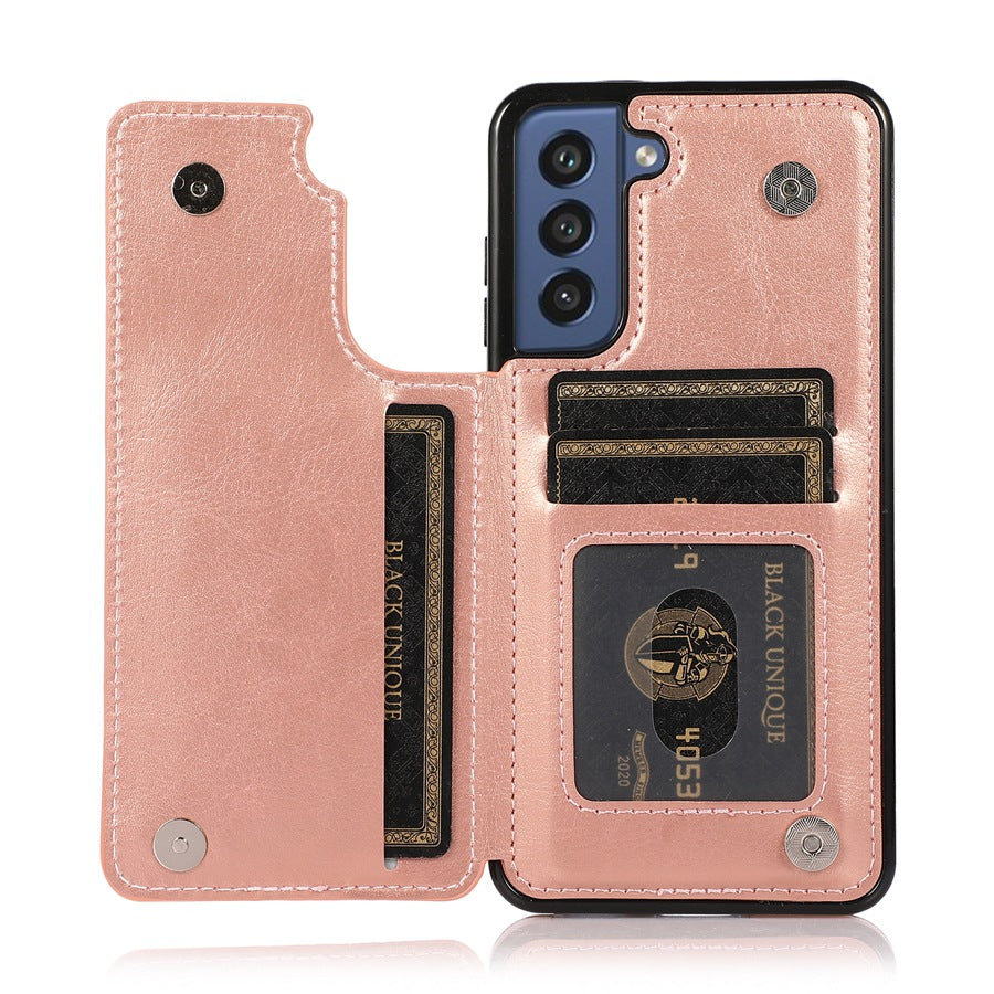 Wallet Double Button Leather Case For Samsung A14/A54