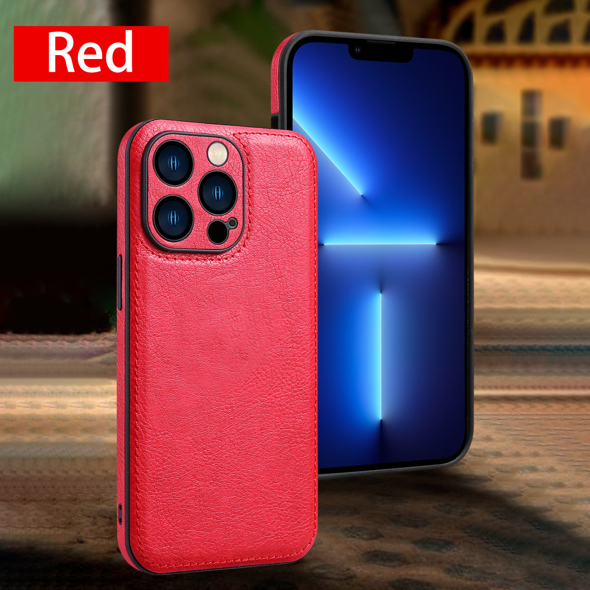 Solid Color Leather Phone Case
