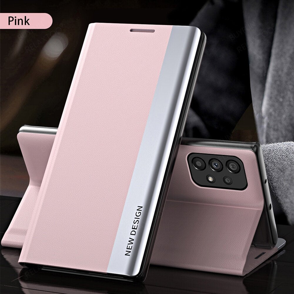 The 4th generation Luxury Flip Magnetic Holder Phone Case For Samsung A50/A30S/A50S