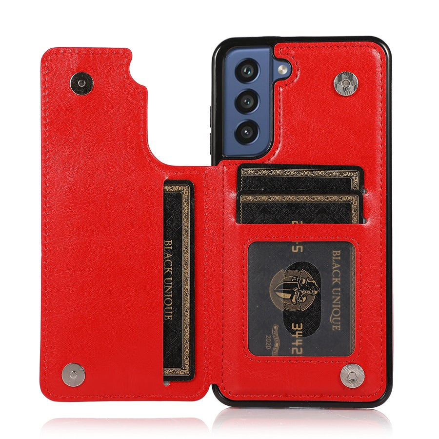 Wallet Double Button Leather Case For Samsung A14/A54