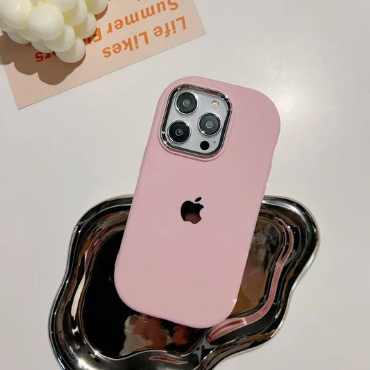 Powerfully Protected Silicone Electroplated Lens Frame Case For IPhone