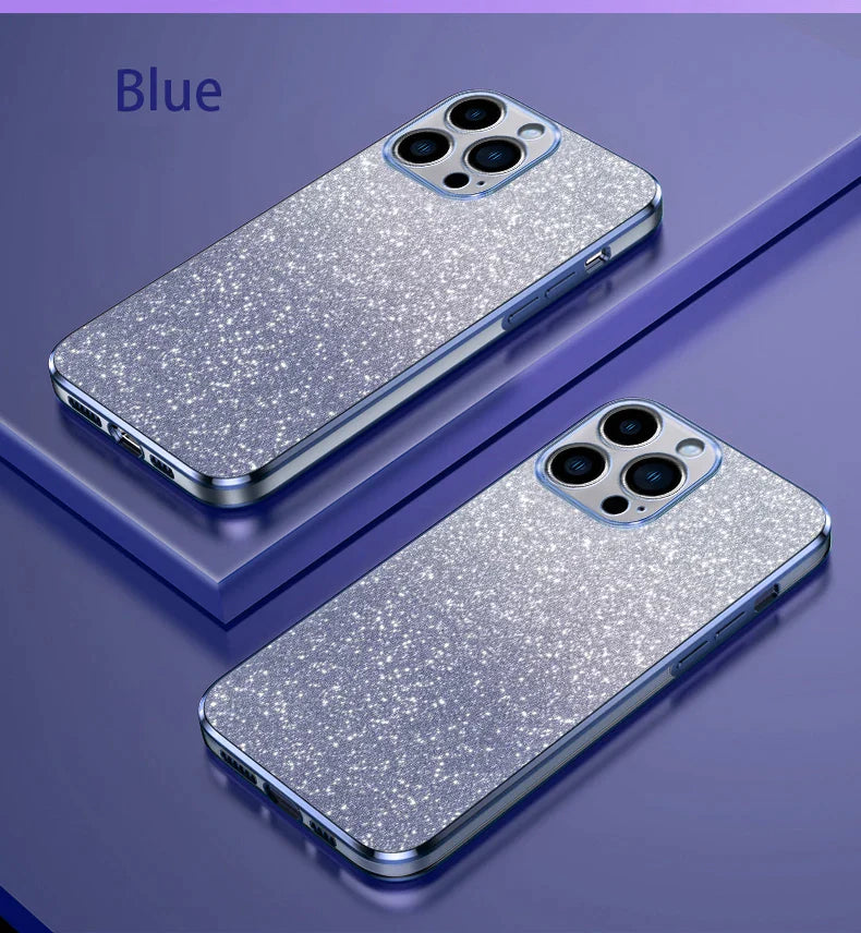 Gradient Glitter Plating Silicone Case for iPhone