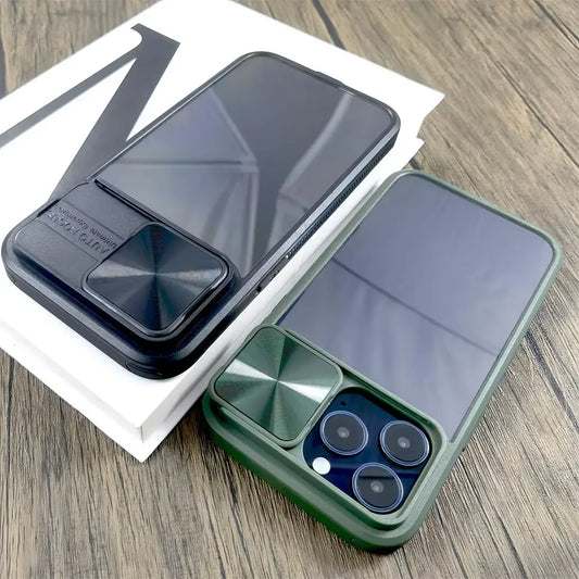 Camera Lens Slide Transparent Case For iPhone