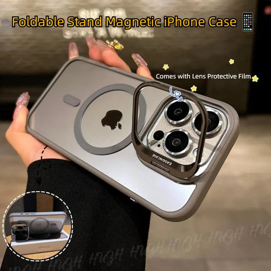 Transparent Lens Holder Magnetic iPhone Case with Lens Film