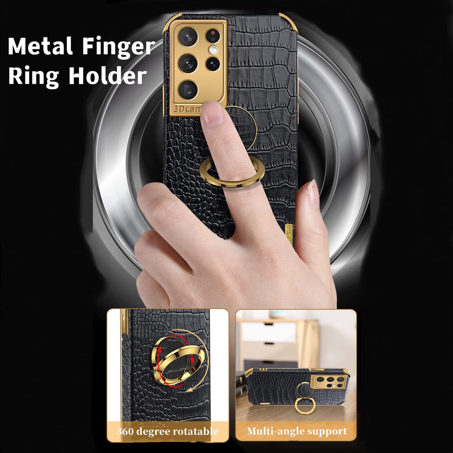 Samsung Galaxy A SERIES HIGH-END BUSINESS RING STAND LEATHER PHONE CASE