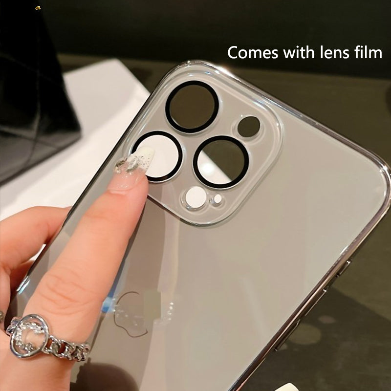 Electroplated Glass With Built-in Lens Film Phone Case