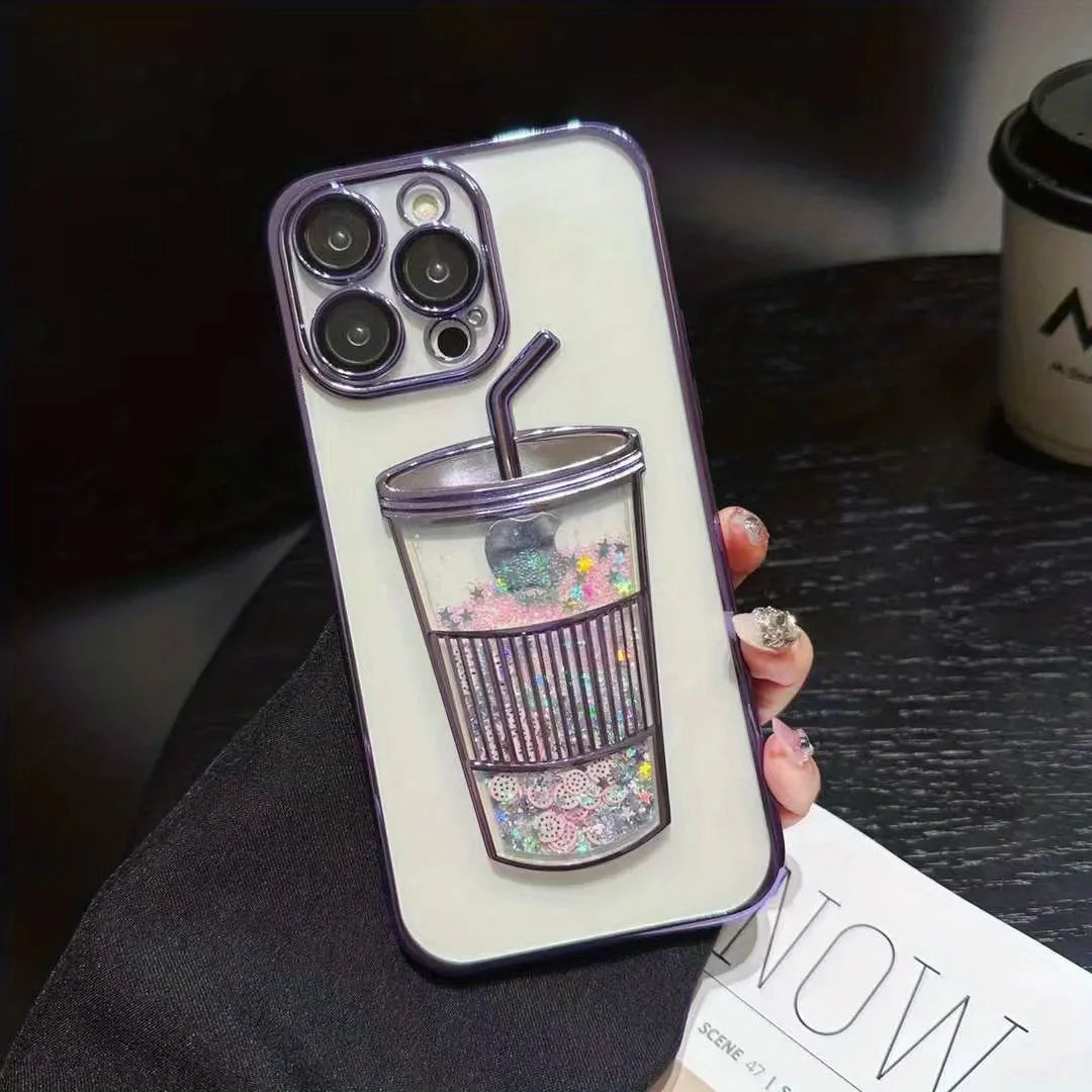 iPhone 12/13/14 Series Electroplating Coffee Cup Phone Case