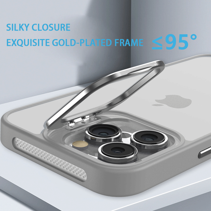 Translucent frosted metal lens frame holder mobile phone case (free metal lens protective film)