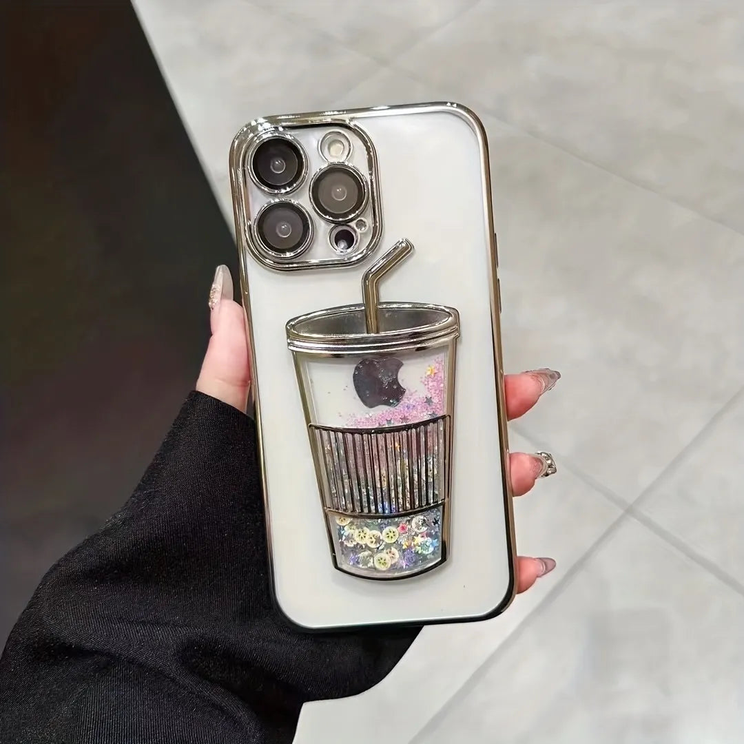 iPhone 12/13/14 Series Electroplating Coffee Cup Phone Case