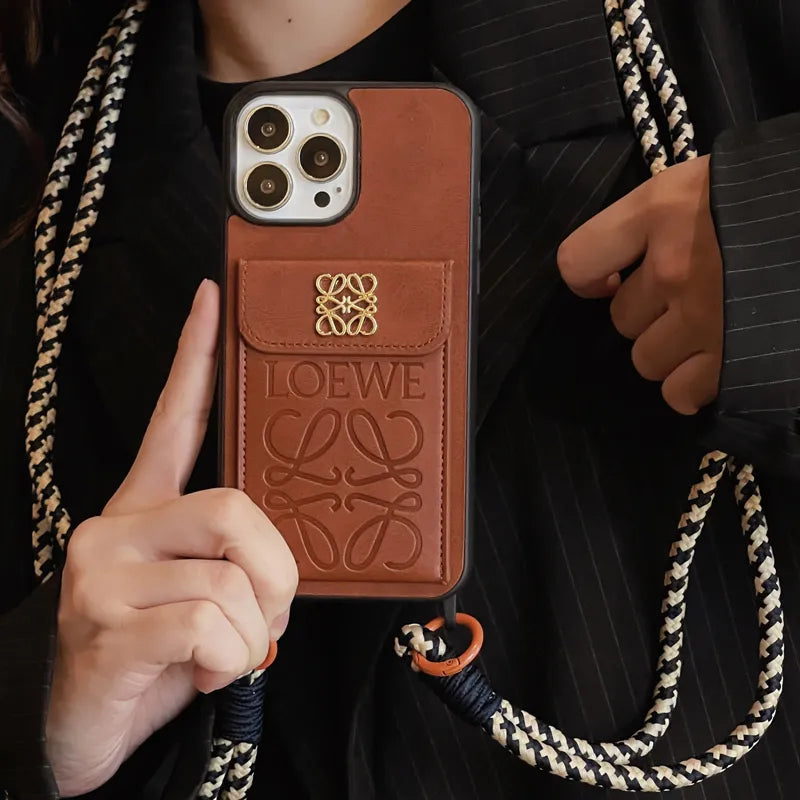 Western Leather Strap Loewe iPhone Case