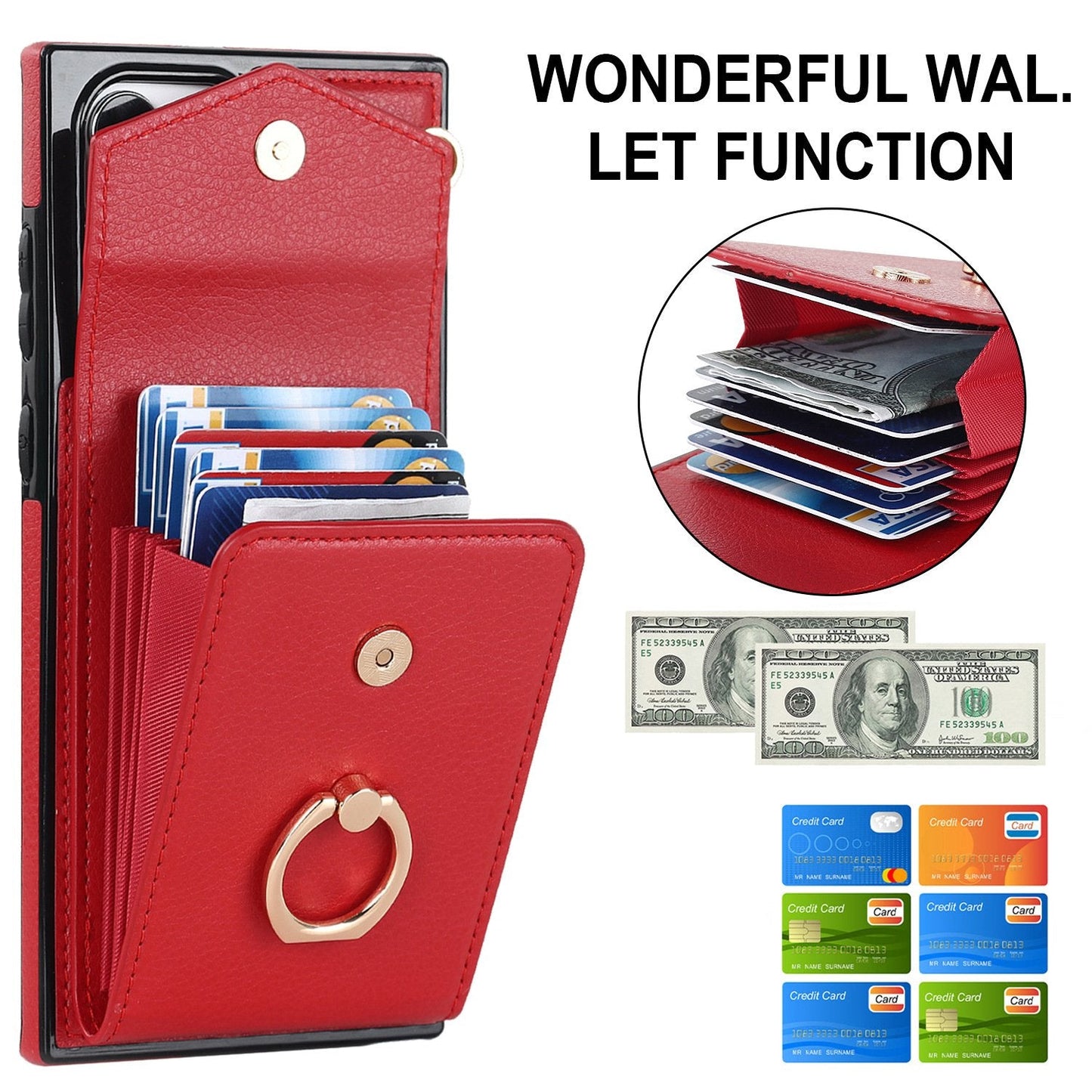 Crossbody Card Holder Phone Case for Samsung S/Note Series